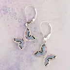 Fluttering Friends Sterling & Crystal Earrings
