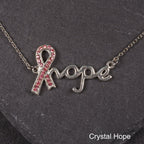 Crystal Hope Pewter Necklace!
