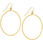 Gold-Plated Hammered Hoop Earrings