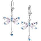 Fluttering Friends Sterling & Crystal Earrings