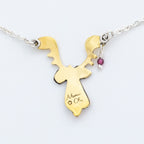 Doggie Reindeer Mixed Metals Necklace
