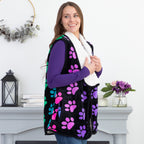 Paw Print Plush Sherpa Fleece-Lined Vest