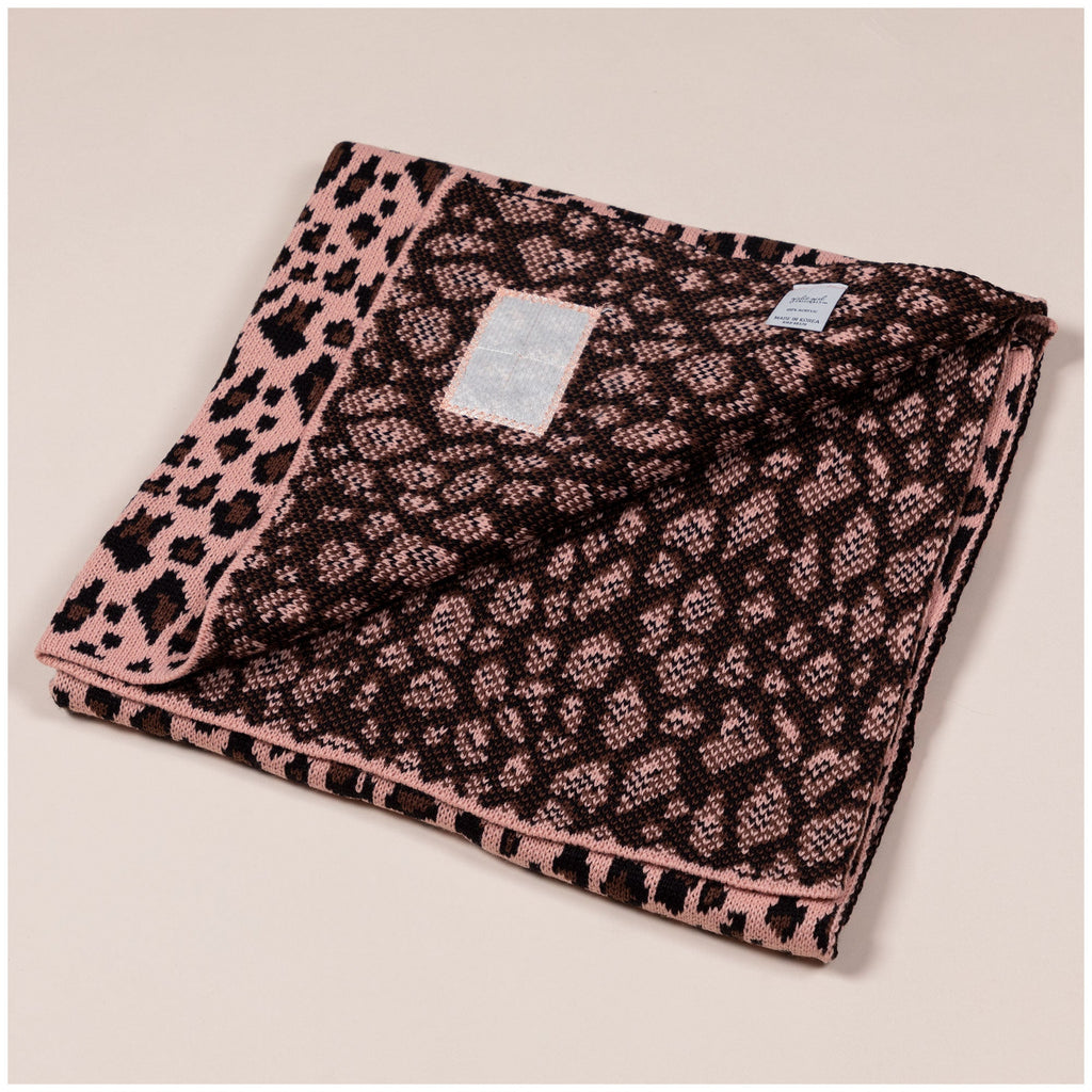 Home Leopard Knit Baby Blanket