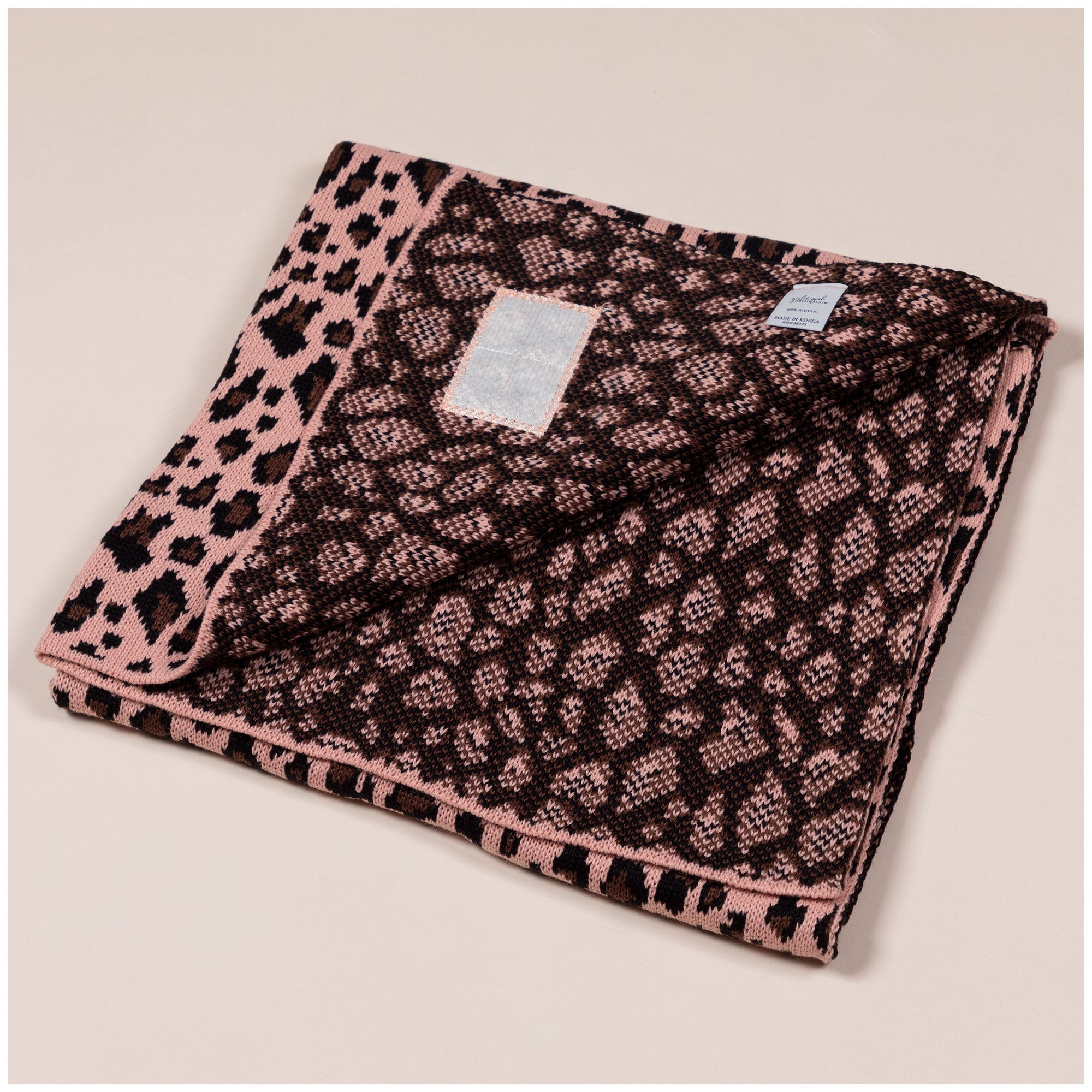 Home Leopard Knit Baby Blanket