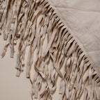Oversized Vegan Leather Wrap with Fringe