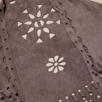 Oversized Vegan Leather Wrap with Fringe