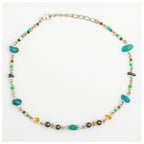 Dangling Gemstones Hand Beaded Anklet