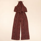 Cheetah Print High Neck Jumpsuit