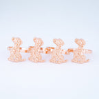 Rose Gold Dog Napkin Holder - Set of 4