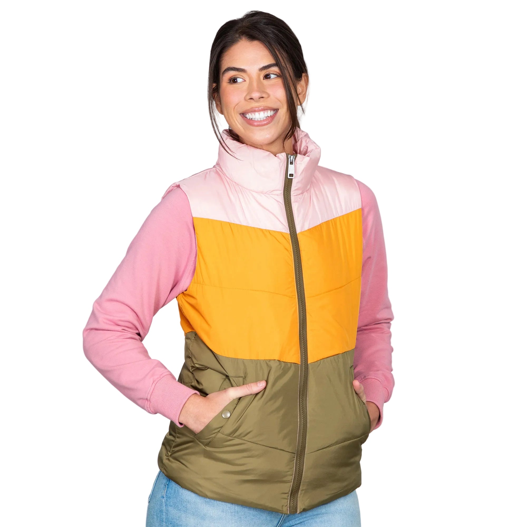 Puffy Chevron Pattern Vest