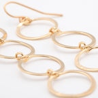 Golden Hammered Circle Fall Earrings