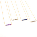 Gemstone Bar Gold Filled Necklace