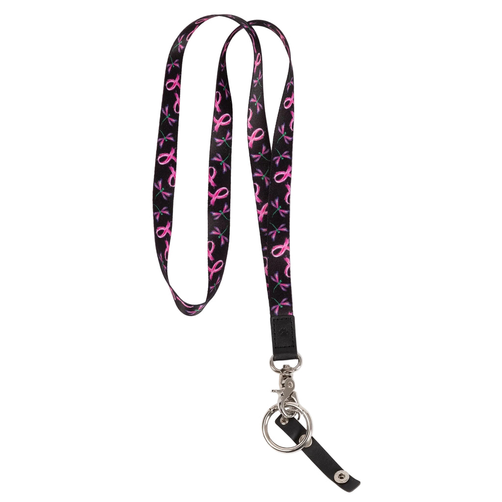Pink Ribbons & Dragonflies Multi Use Lanyard