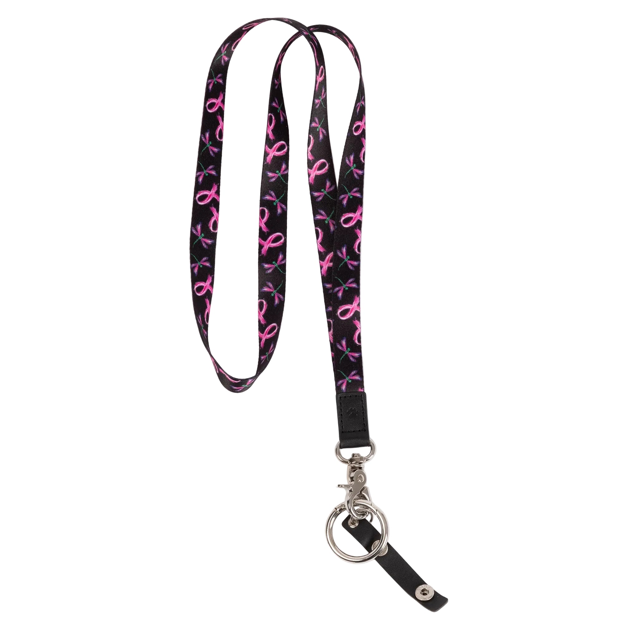 Pink Ribbons & Dragonflies Multi Use Lanyard