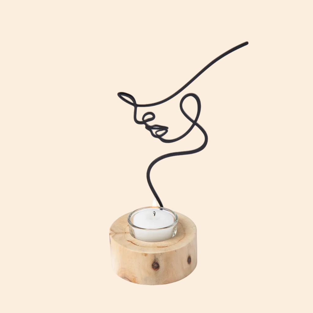 Silhouette Of Beauty Tealight Candle Holder