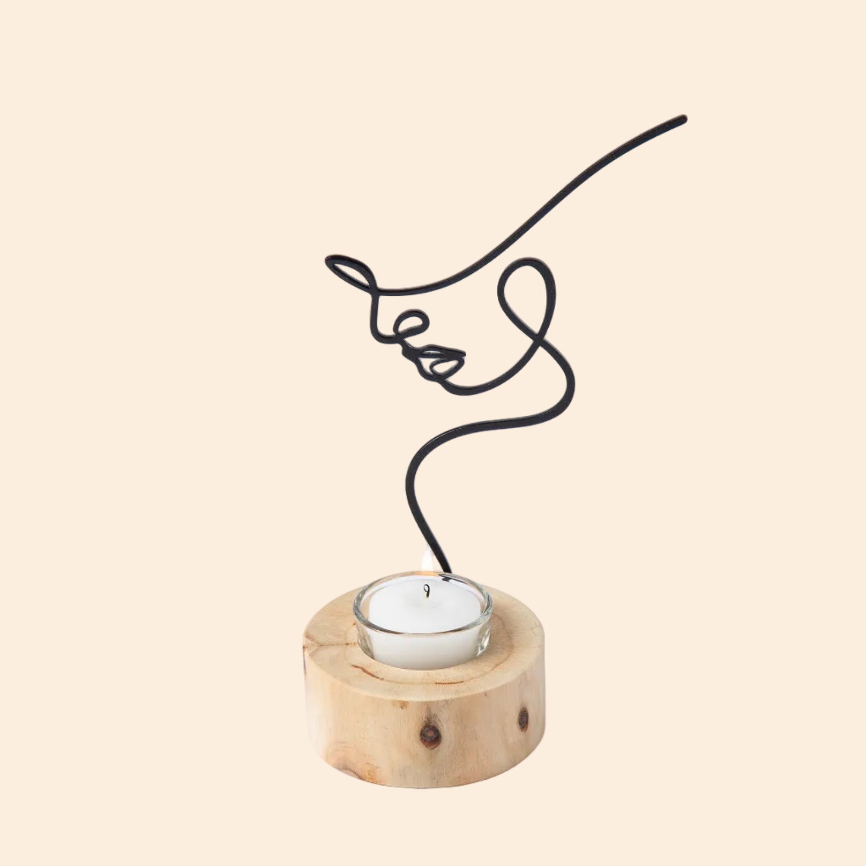 Silhouette Of Beauty Tealight Candle Holder