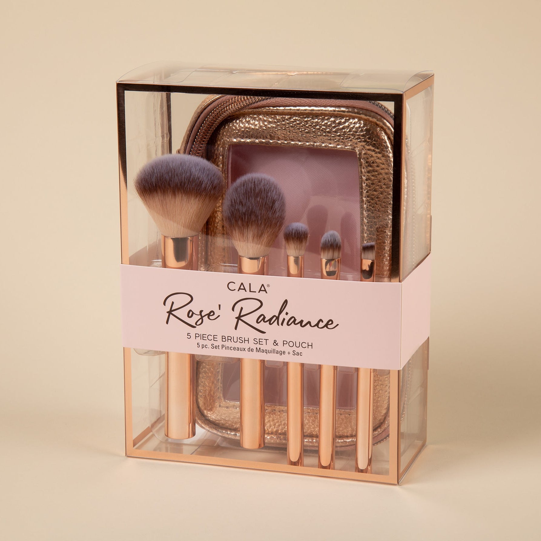 Cala&reg; Rose Radiance Make Up Face & Eye Brush Set