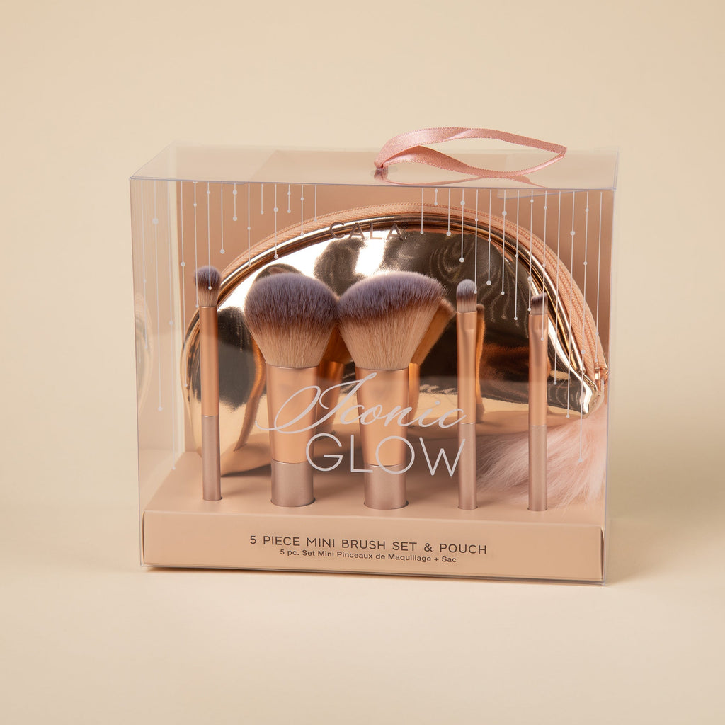 Cala&reg; Icon Gold Make Up Face & Eye Brush Travel Set
