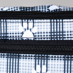 Plaid Paw Print Large Fanny Pack with 3 Zippered Pockets