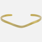 Hammered Curved Brass Cuff Bracelet