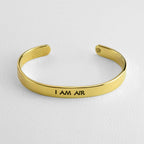I Am Earth Water Air Fire Astrology Brass Cuff Bracelet