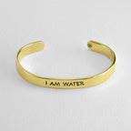 I Am Earth Water Air Fire Astrology Brass Cuff Bracelet