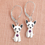 Sterling & Crystal Pup Earrings