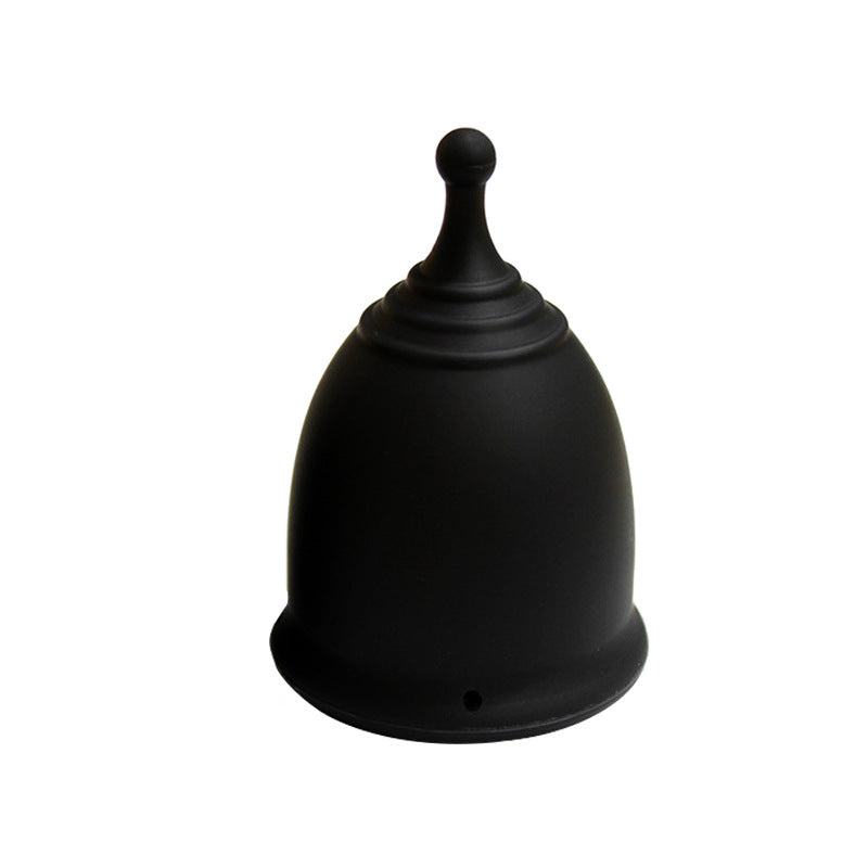 Medical Grade Silicone Menstrual Cup in black, reusable period care solution for comfortable menstrual management.