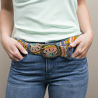 Andean Flower Embroidered Belt