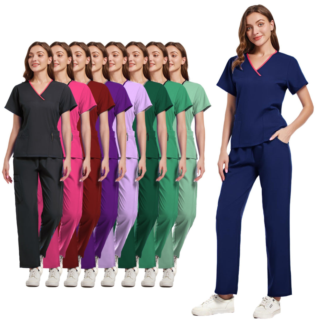 Doctors Scrub Suit in various colors highlighting comfortable work uniform for medical professionals.