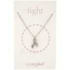 Heart & Hope Ribbon Pewter Necklace!