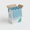 Box of medical grade can liners trash bags on white background