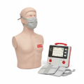 AED automated external defibrillator and CPR equipment on white background