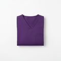 Purple healthcare scrubs uniform set on white background