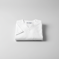 White healthcare scrubs uniform set on light gray background