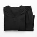 Black healthcare scrubs uniform set on white background