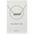 Live Love Cure Pink Ribbon Sterling Necklace