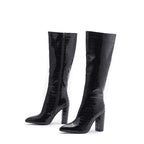 Pink Croc Knee High Boots Plus Size