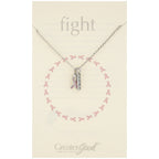 Pink Ribbon Cure Pewter Necklace